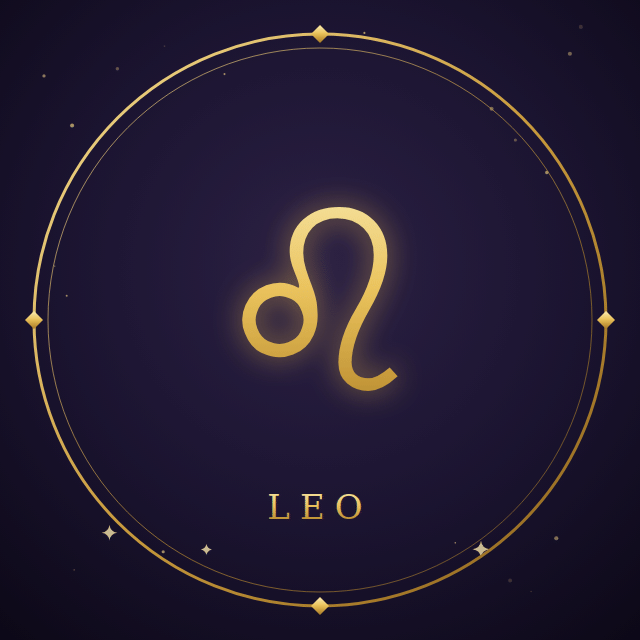Leo zodiac sign in gold