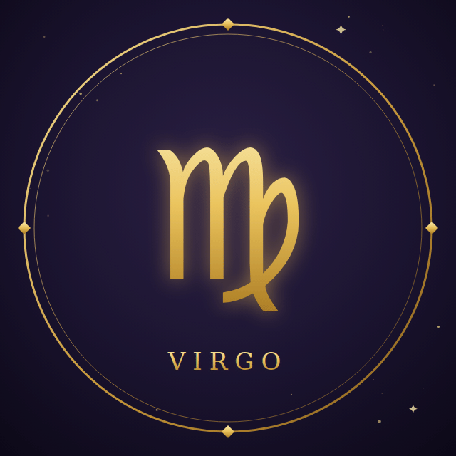 Virgo zodiac sign in gold