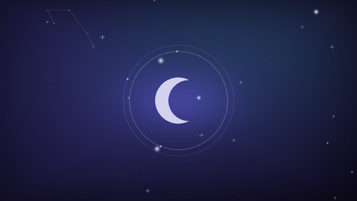 A field of stars surrounding one lit chat window