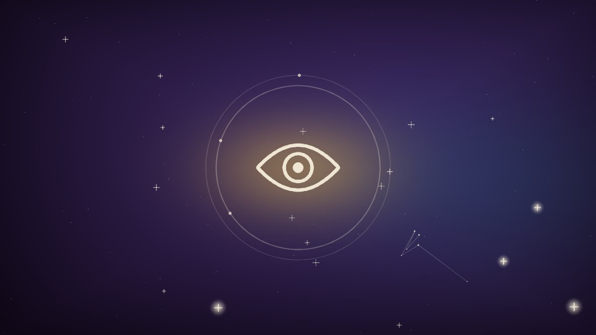 A stylized eye in violet tones representing a human reader perceiving a client directly