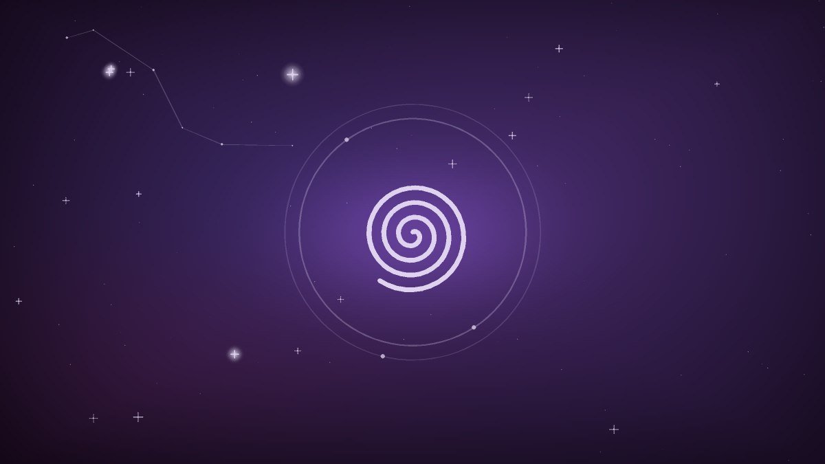 A spiral of small stars turning in on itself