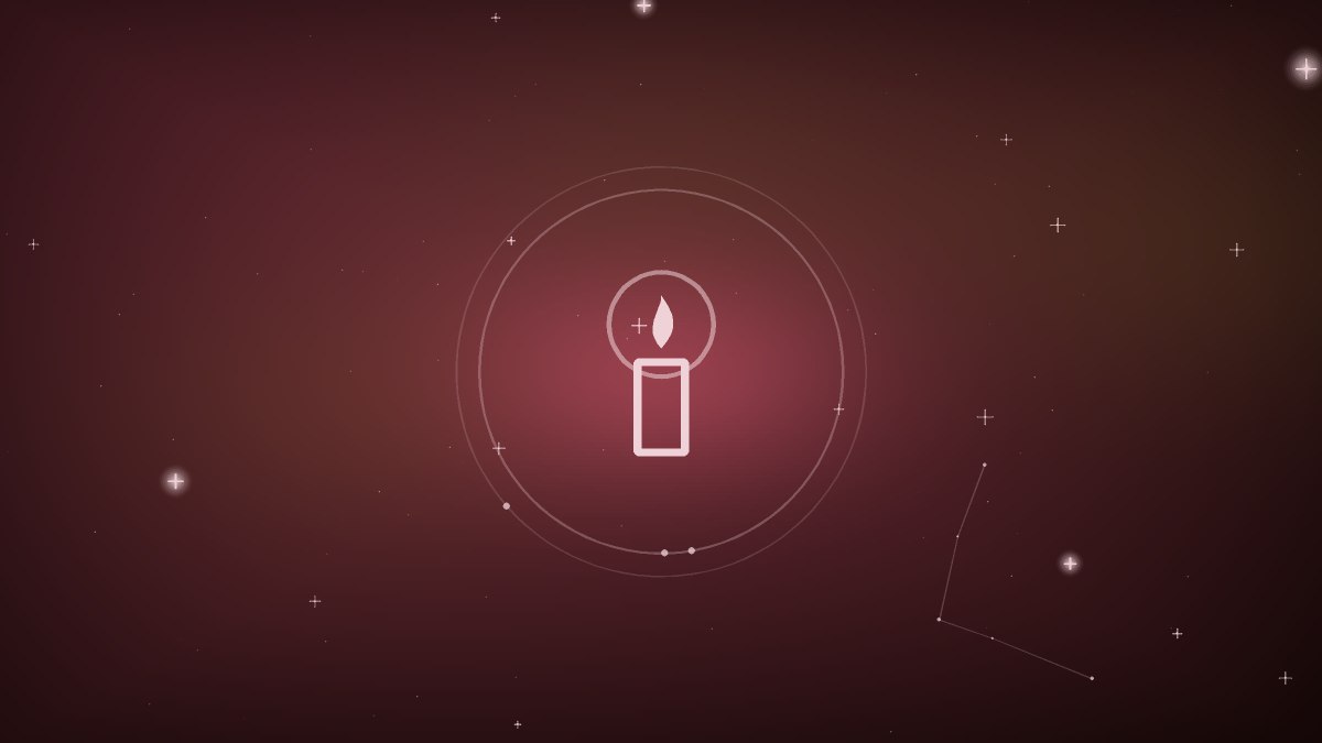 A single candle flame steady against a dark background