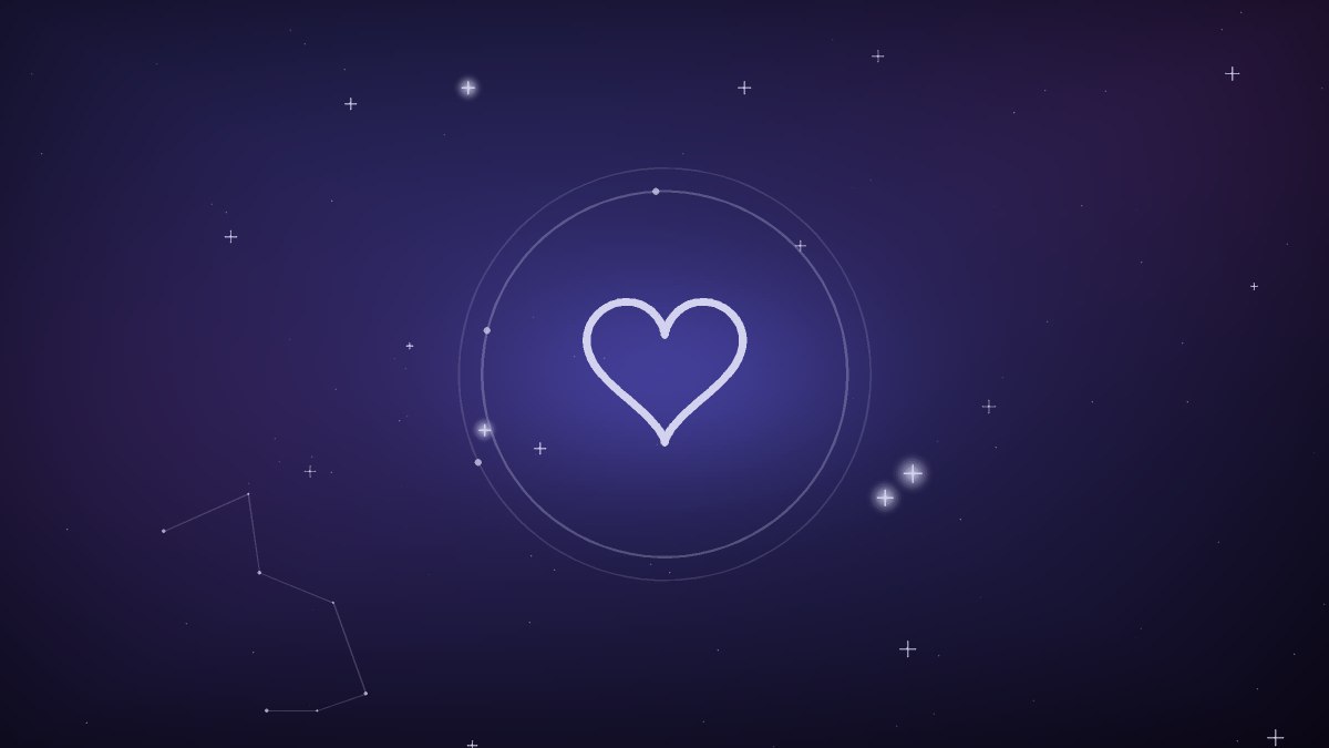 A faint heart held in an open space