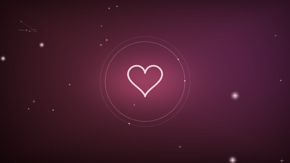 A soft heart shape drawn in warm light