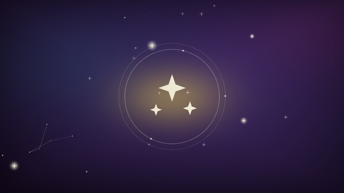 A radiant gold star field above a quiet landscape