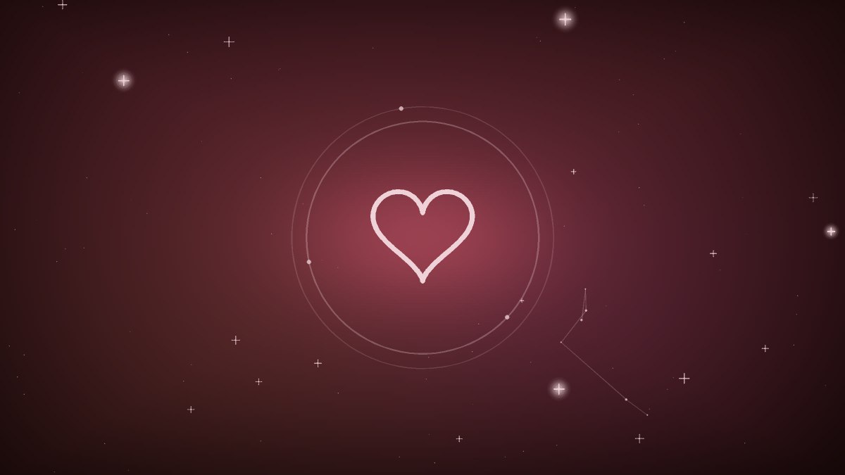 A single glowing heart held in two cupped hands against a rose background