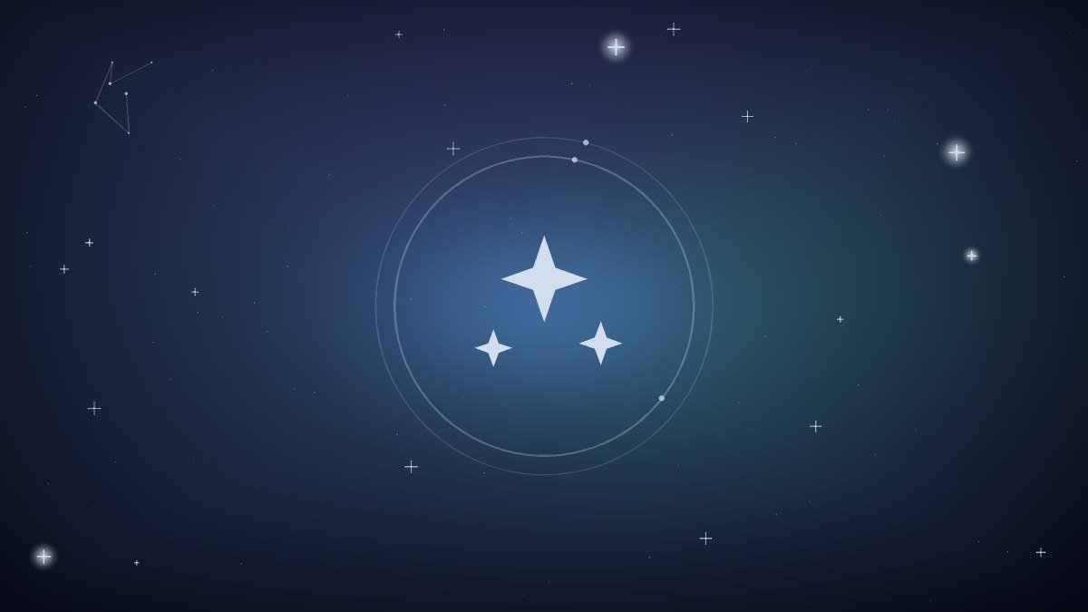 A cradle beside a window under a scatter of stars