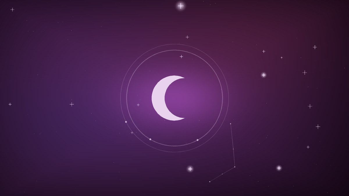 A wide-open eye ringed with small stars in a violet night