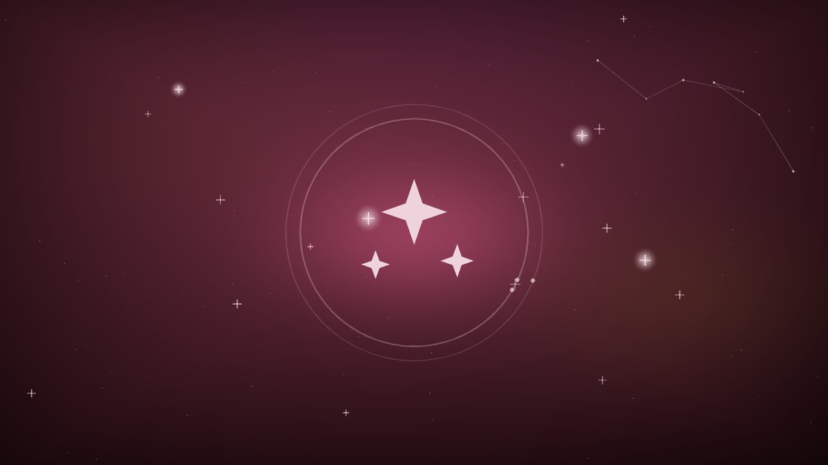A bright star shining in a rose colored night sky