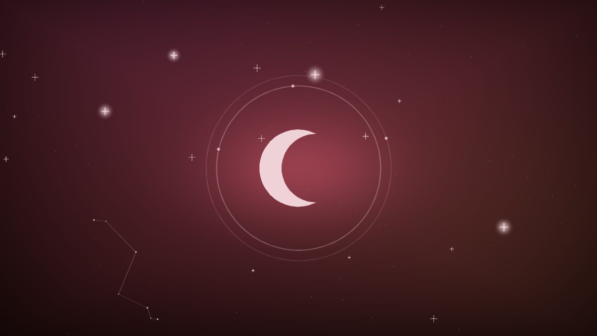 A scatter of violet stars forming faint connecting lines
