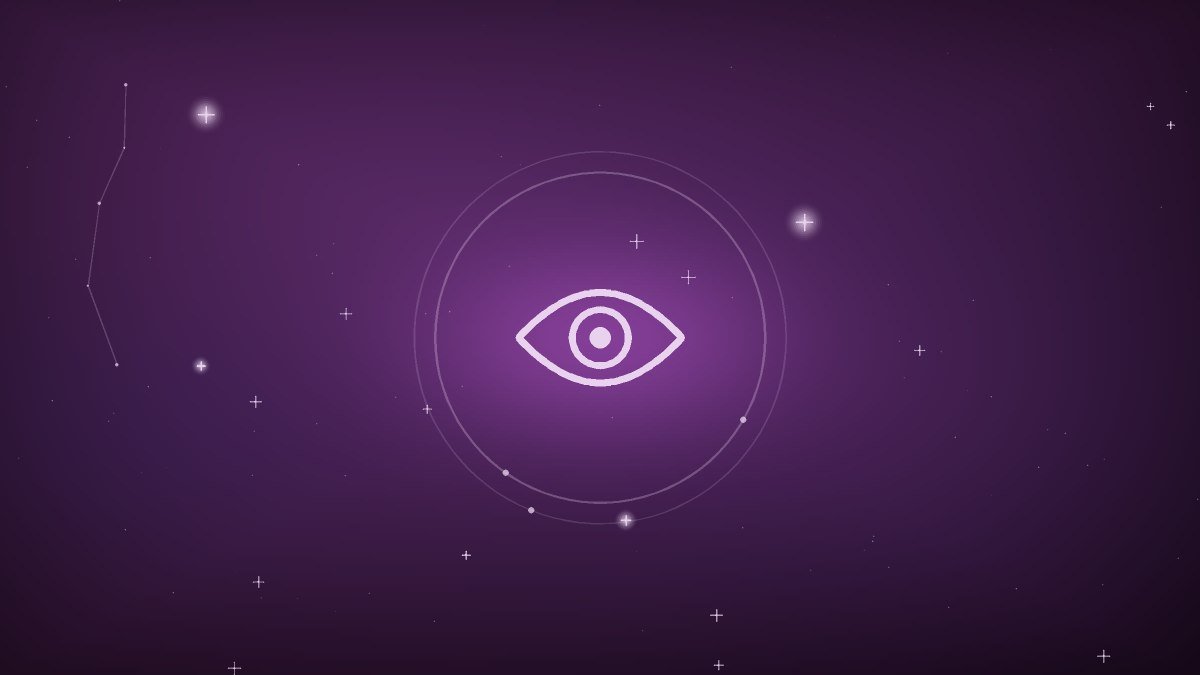 A crescent moon in violet tones representing the intuitive left side traditions