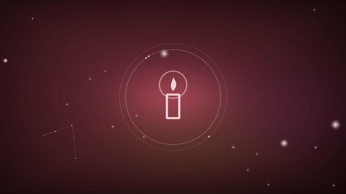 A single candle flame leaning in still air