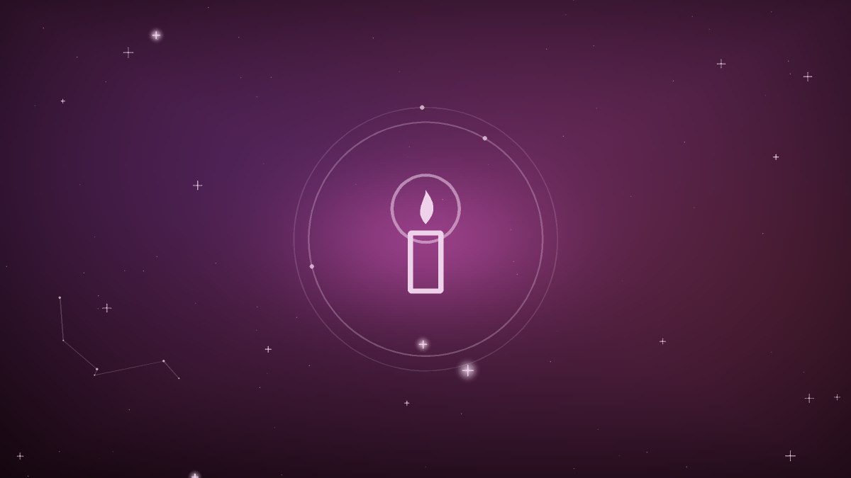 A single candle just beginning to catch