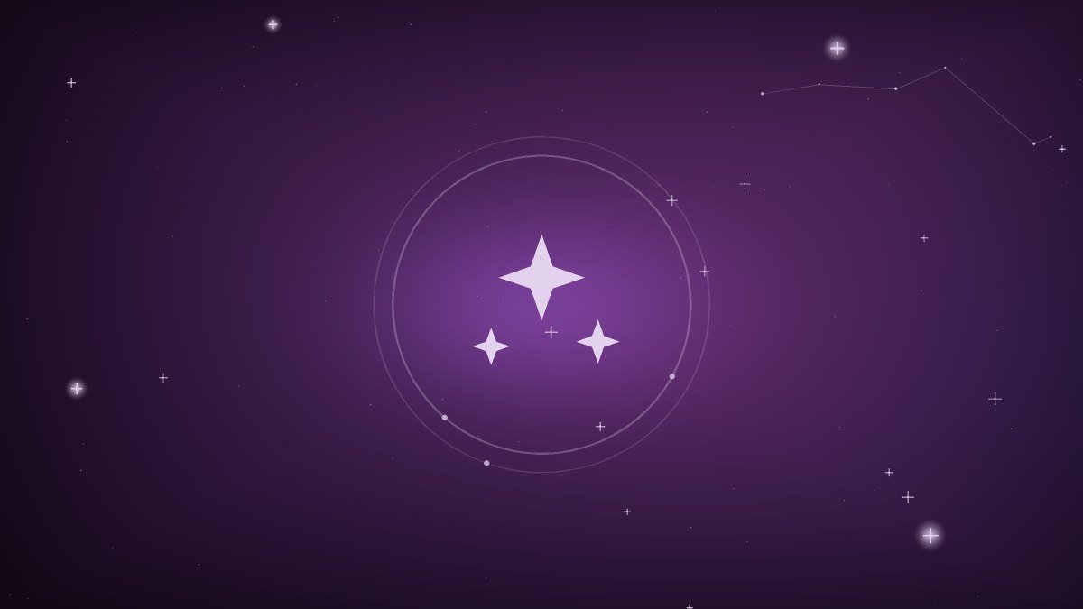 A scatter of stars drawn in white line on a dark starfield, closing the article