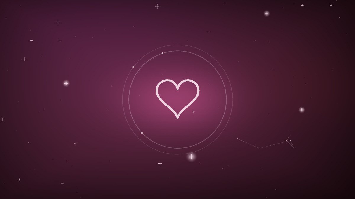 A soft heart shape with faint radiating lines around it