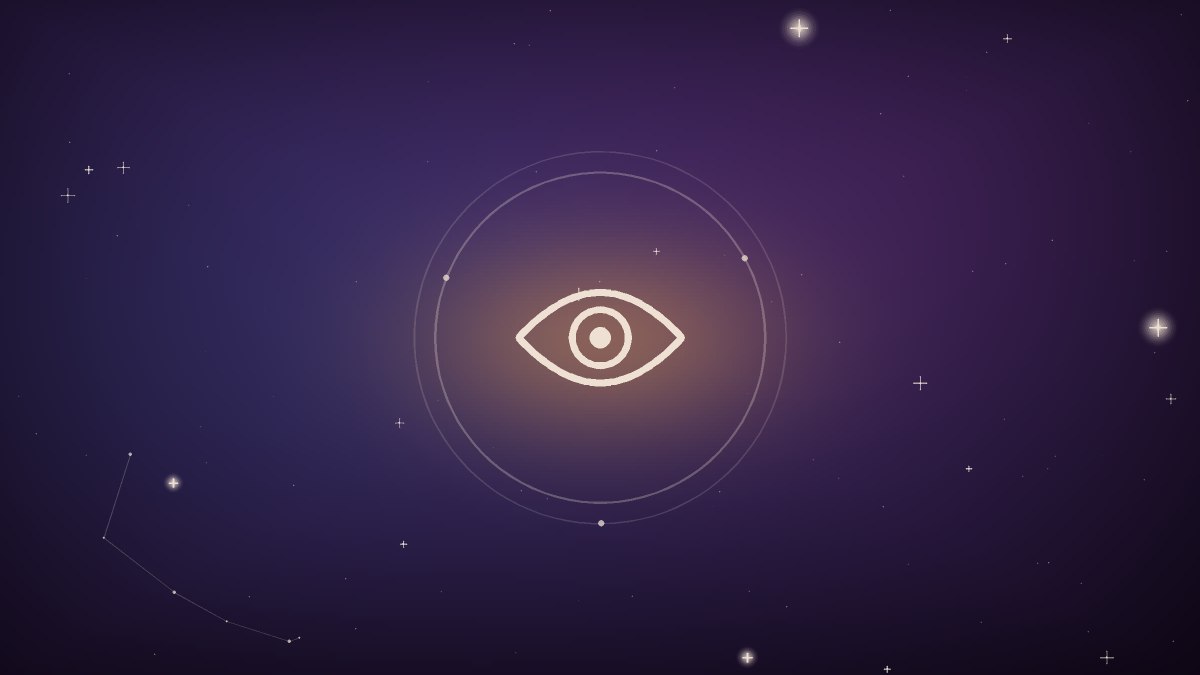 An open eye reflected in a small screen
