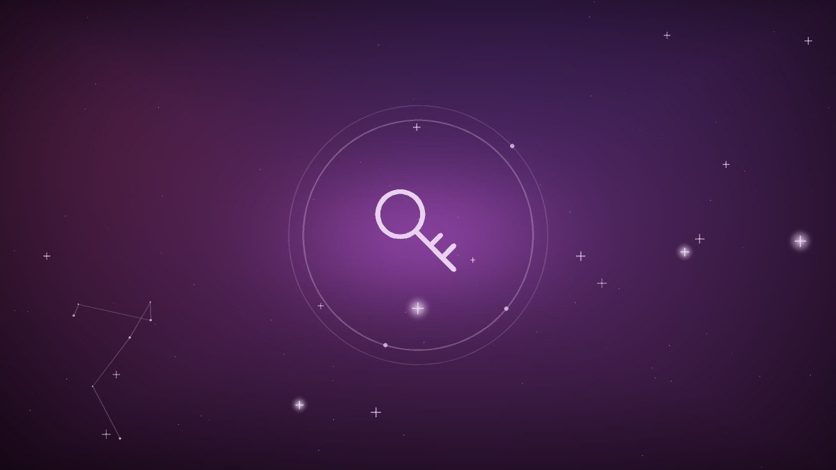 A small key resting beside a chat bubble