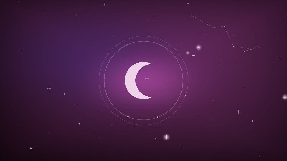 A moon rendered in soft gold light against deep shadow
