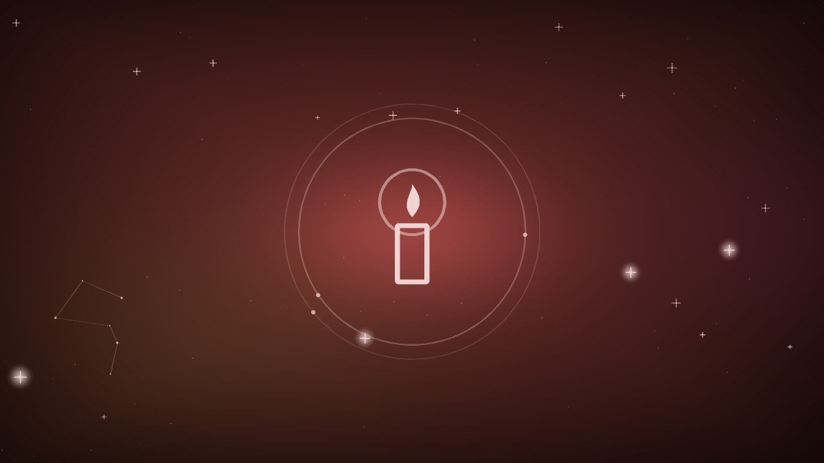 A quiet candle glowing on a dark table beside a folded note