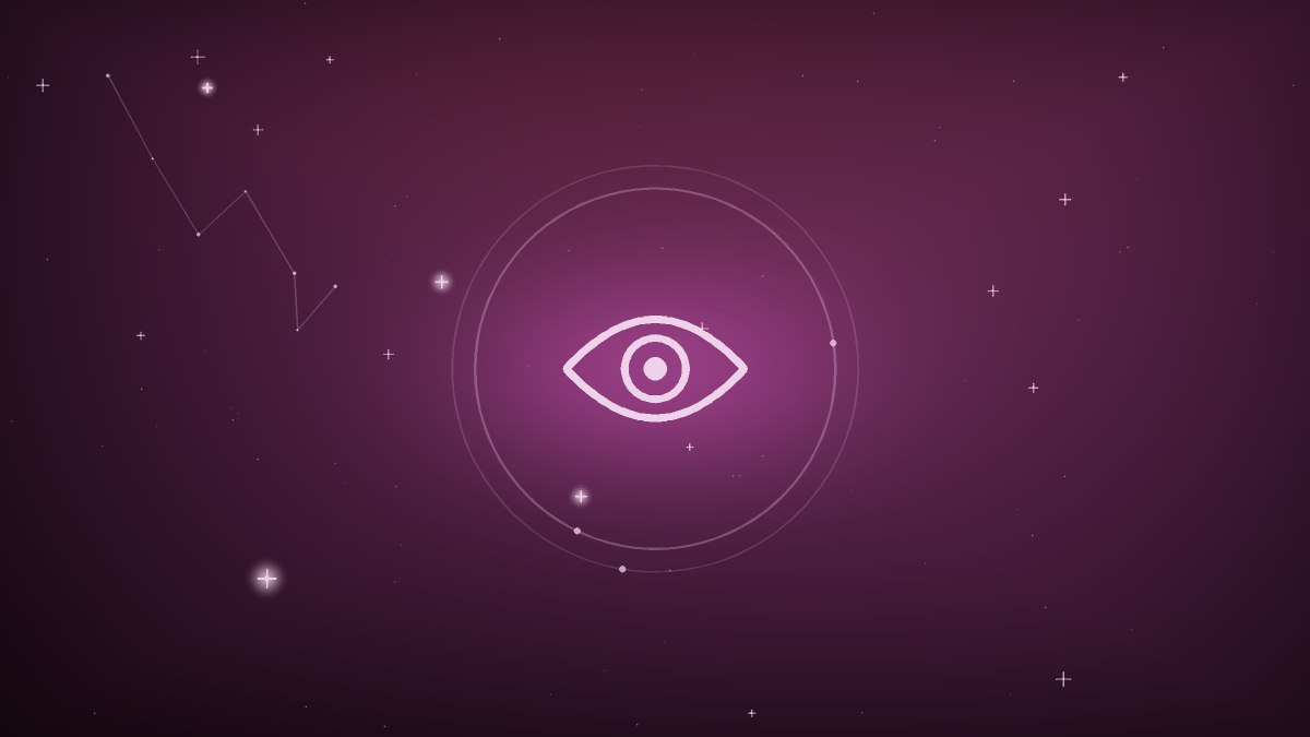 An open eye above a checklist with several ticks