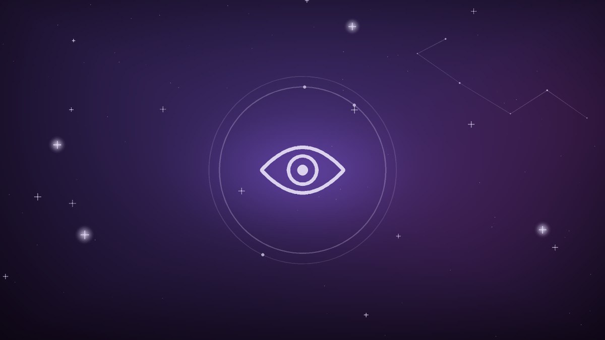 A calm gold eye motif inside a simple circle