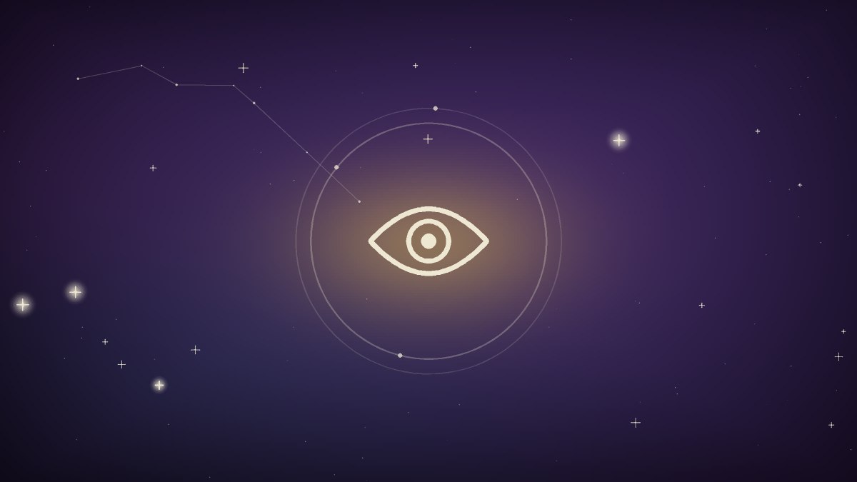A calm golden eye symbol for inner perception