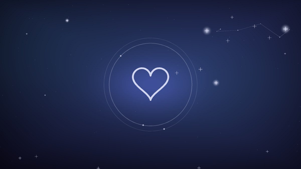 A heart shape in warm light against deep evening shadow