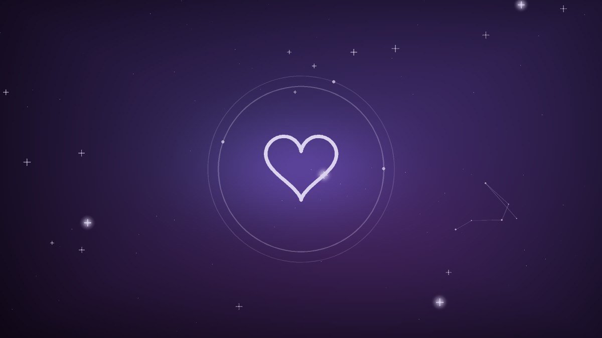 Two interlinked hearts glowing softly over a rose-toned background