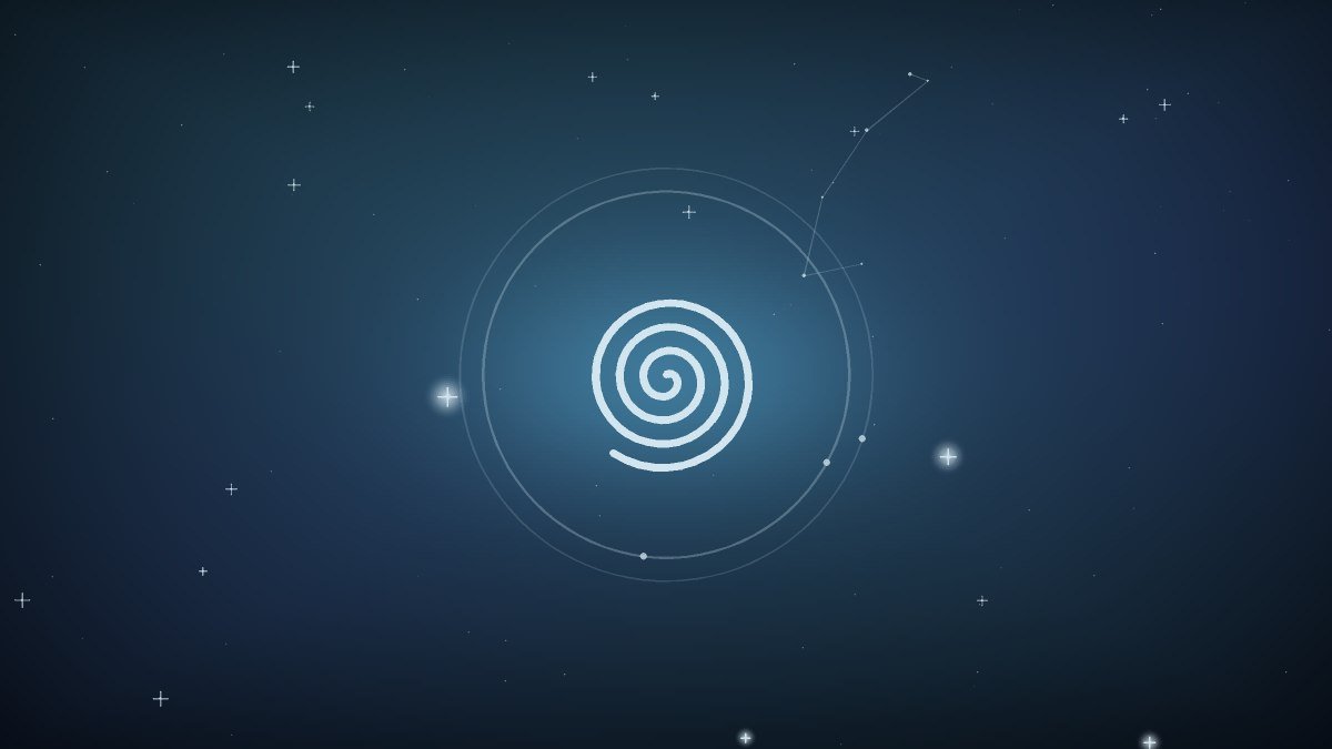 Moonlit water turning in a slow spiral toward a quiet shore