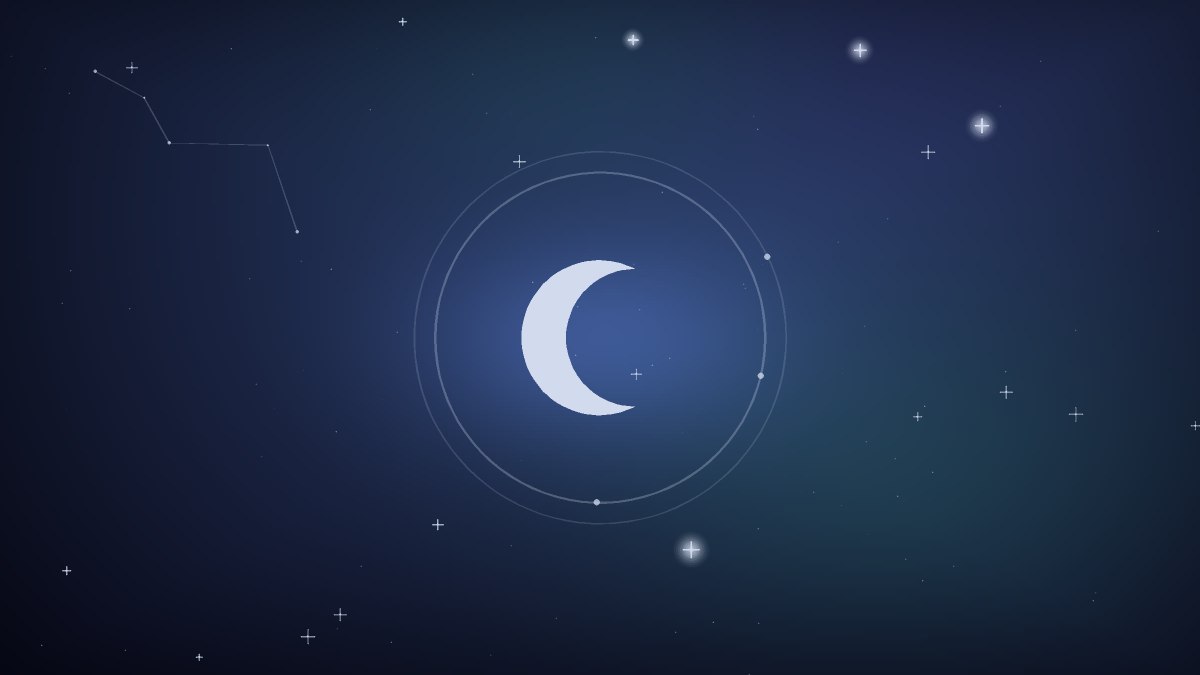 A violet spiral echoing the moon's repeating cycle