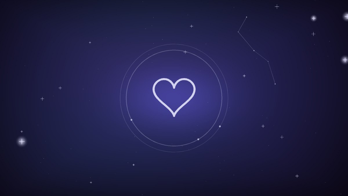 A heart formed from two curved moon shapes