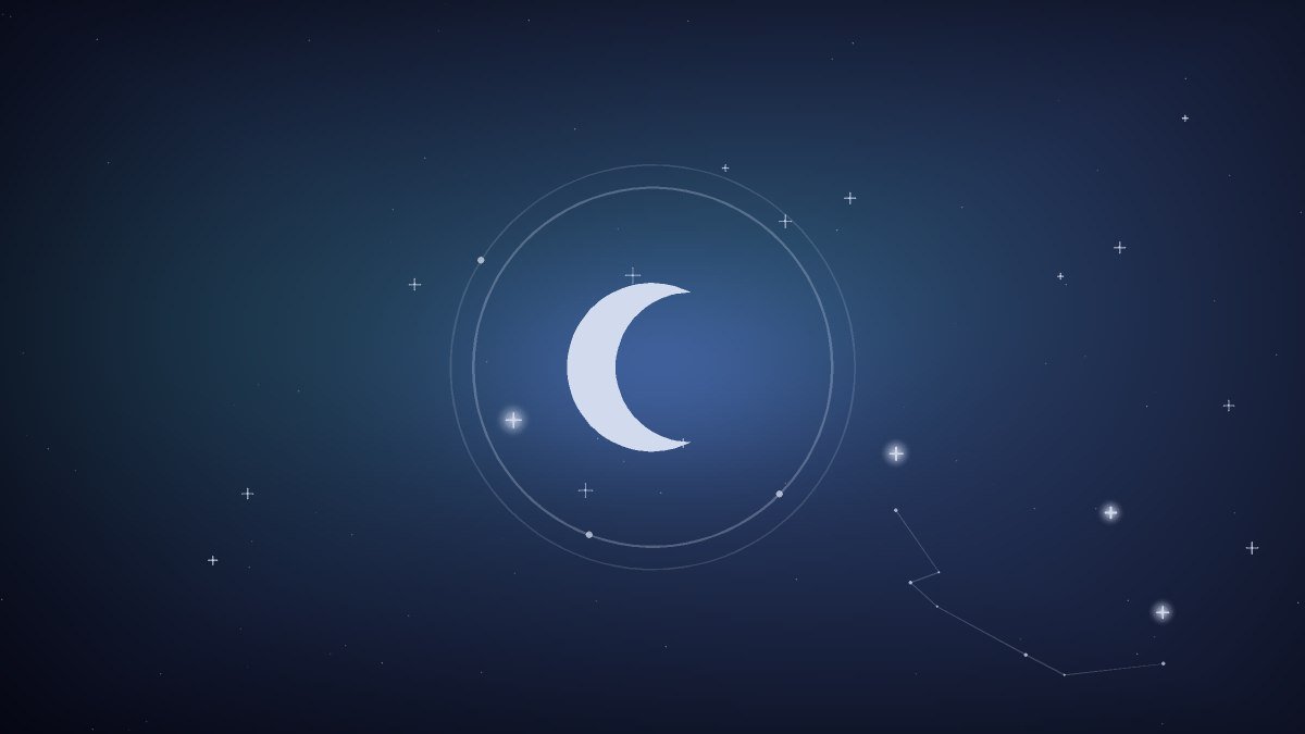 A scatter of stars over a quiet horizon at dusk