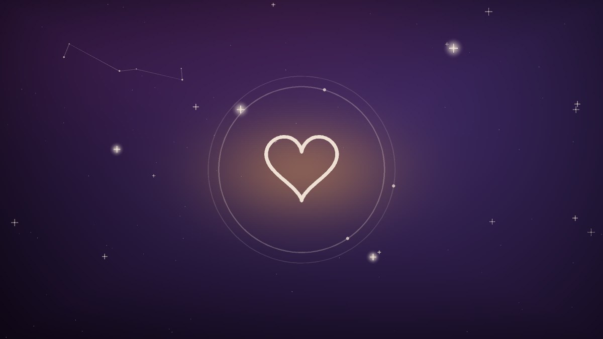 A steady heart formed from two interlocking rings