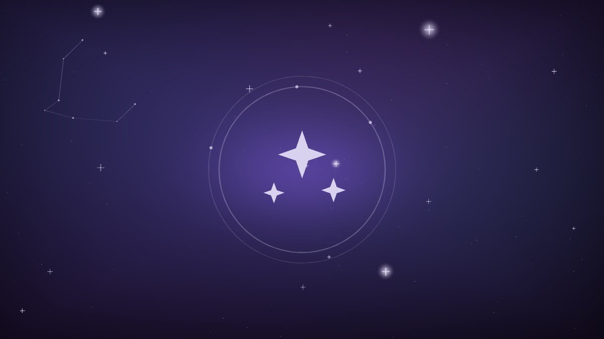 A stars rendered in soft gold light against deep shadow