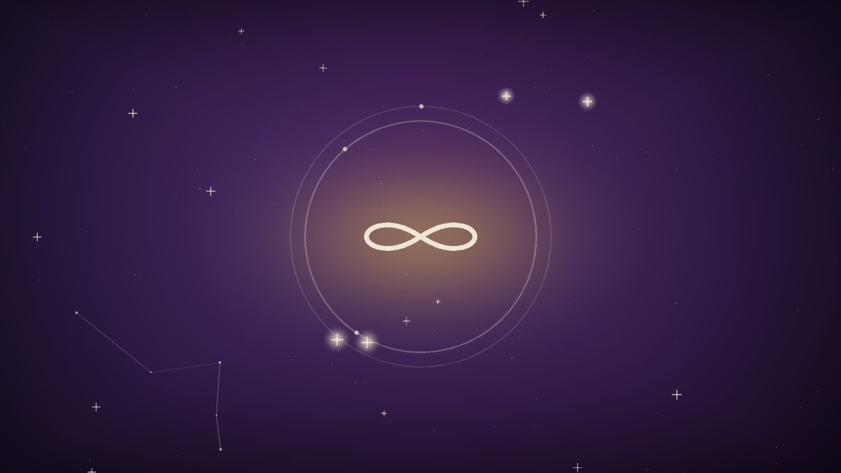 A slow spiral of light against deep space