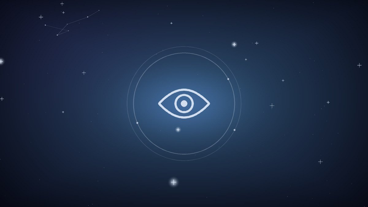 An eye motif above a written answer kept in a chat thread