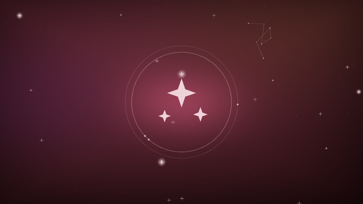 Small bright star glowing over a rose colored field
