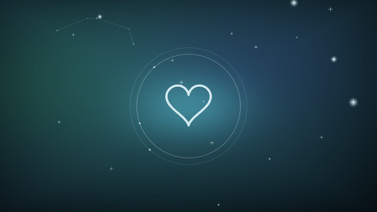 A soft heart shape glowing against a dim background