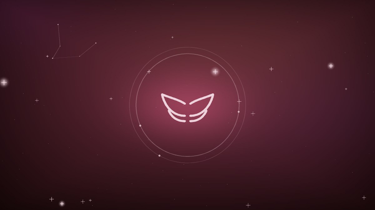 Open wings rendered in soft rose light