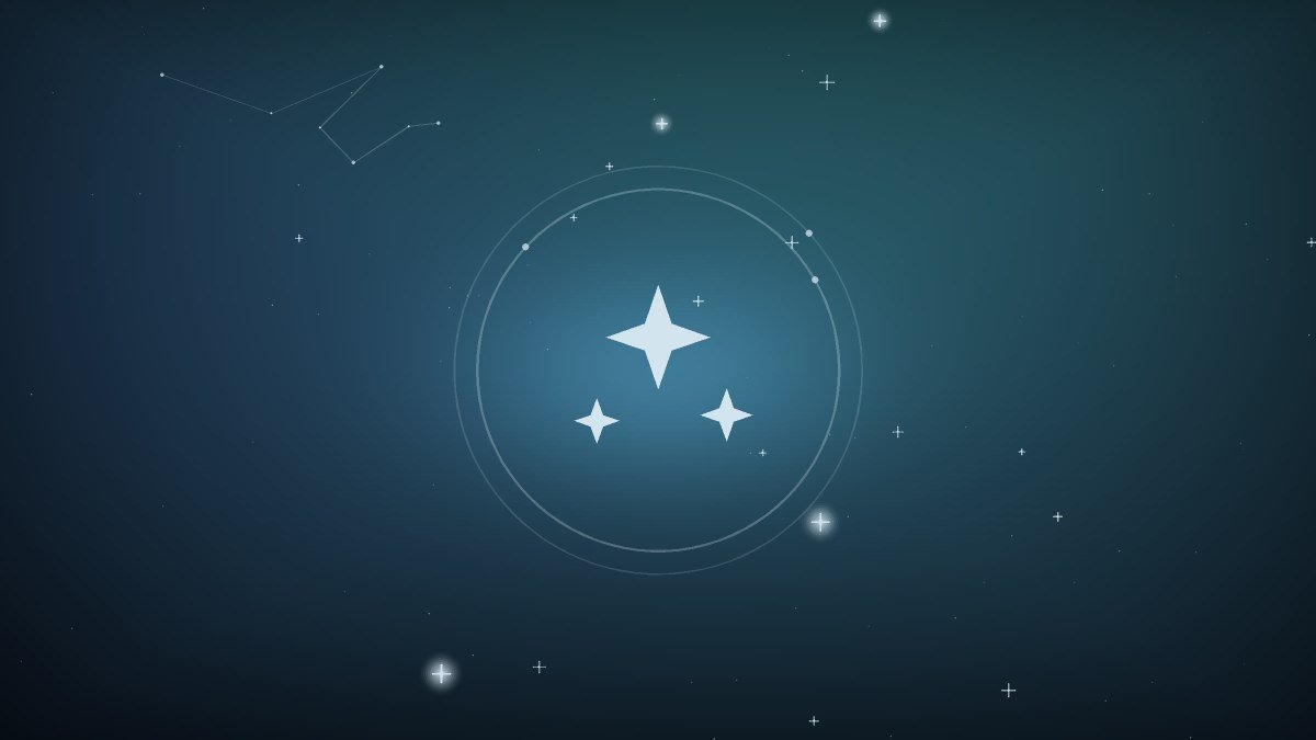 Stars scattered above a calm night horizon