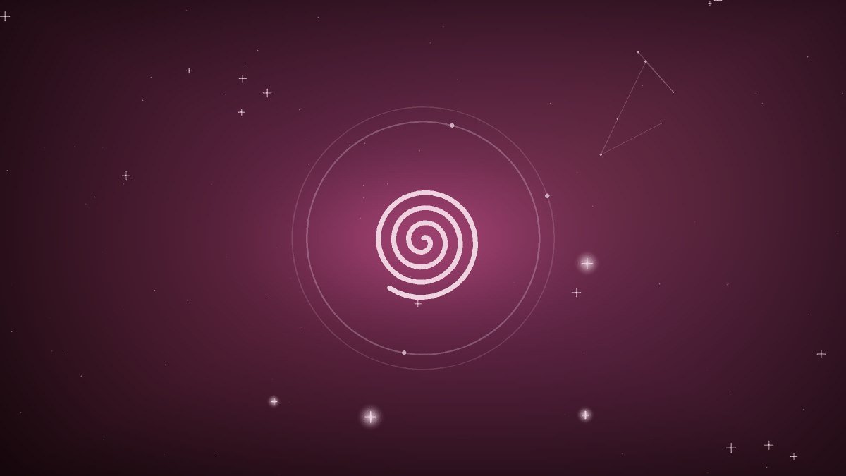 A soft spiral drawn in golden light