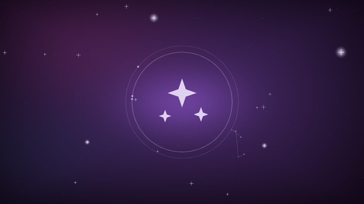 Stars scattered over a calm night field in pale gold
