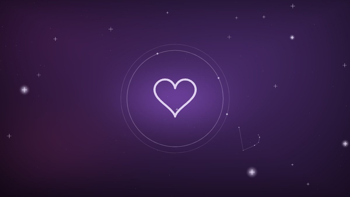 An open eye holding a small violet flame