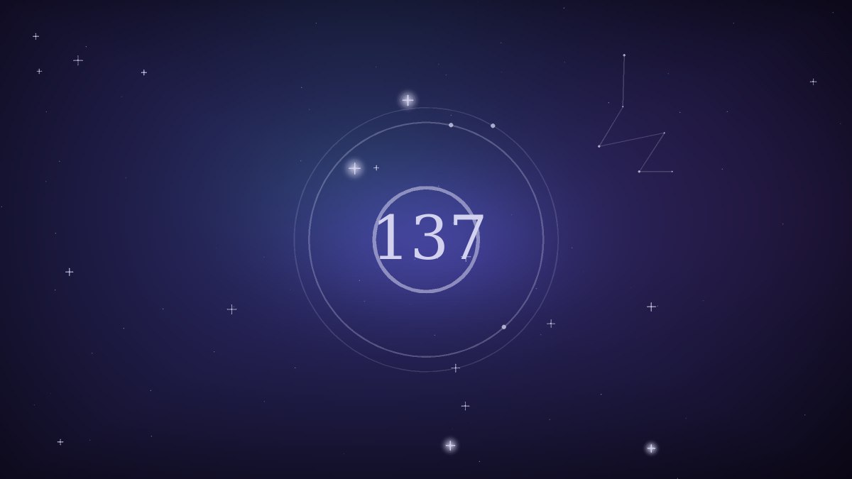 A scatter of small stars around a single card