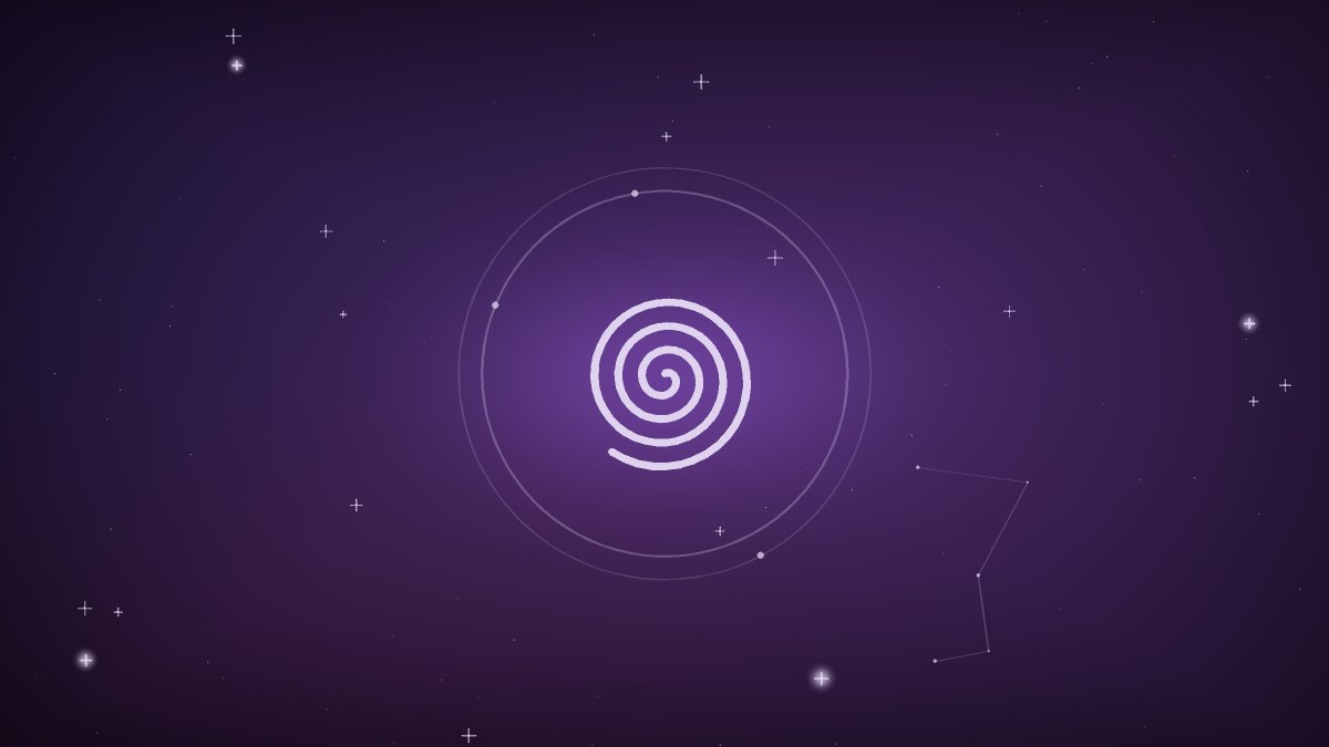 An infinity loop threading between a current reality and a desired reality