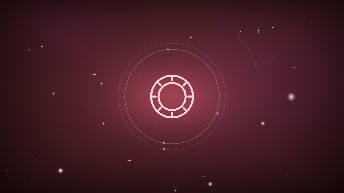 Deep red zodiac wheel with the ram of Aries marked