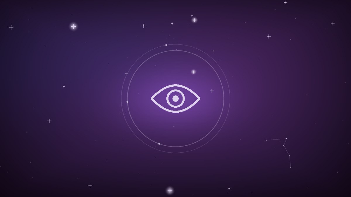 Wide golden owl eye glowing against the dark