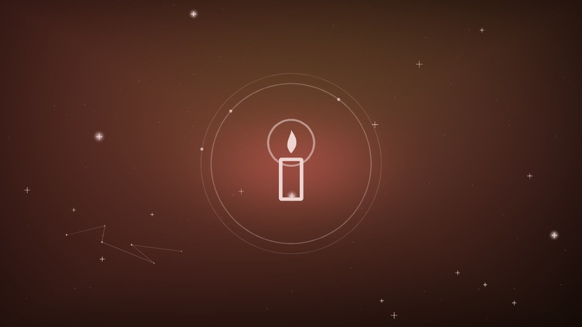 A single lit candle against a dark plain background