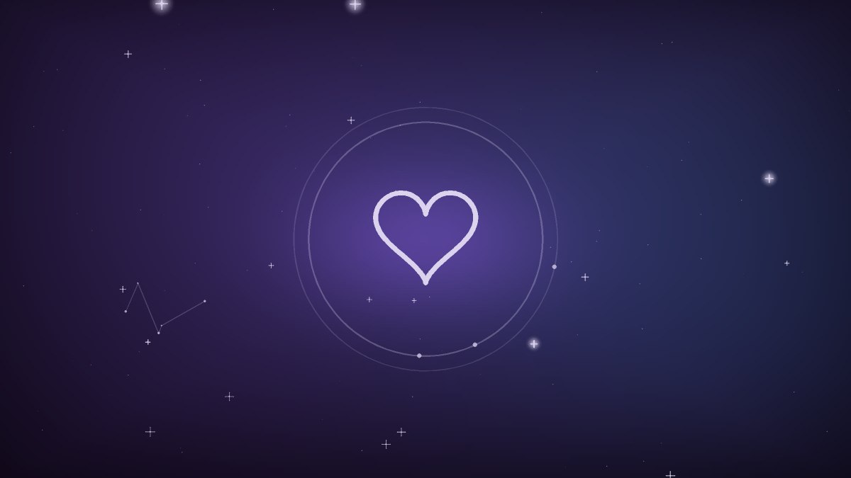 A soft heart shape glowing faintly