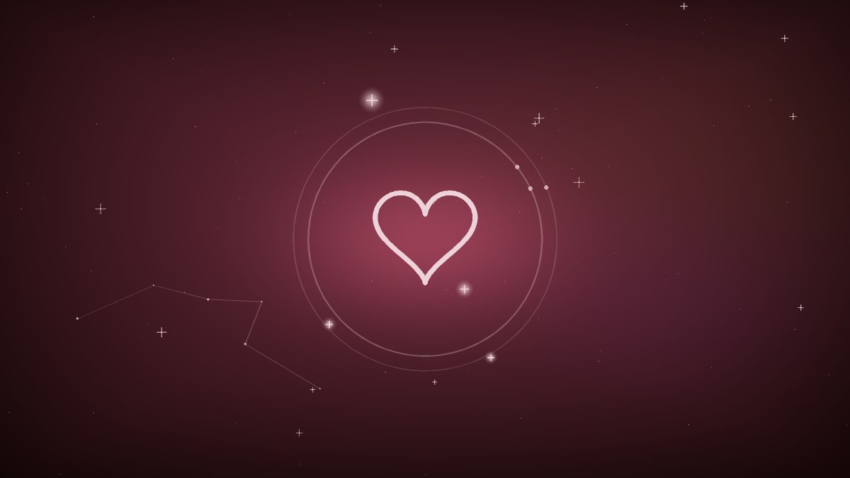 A softly glowing heart symbol in rose tones